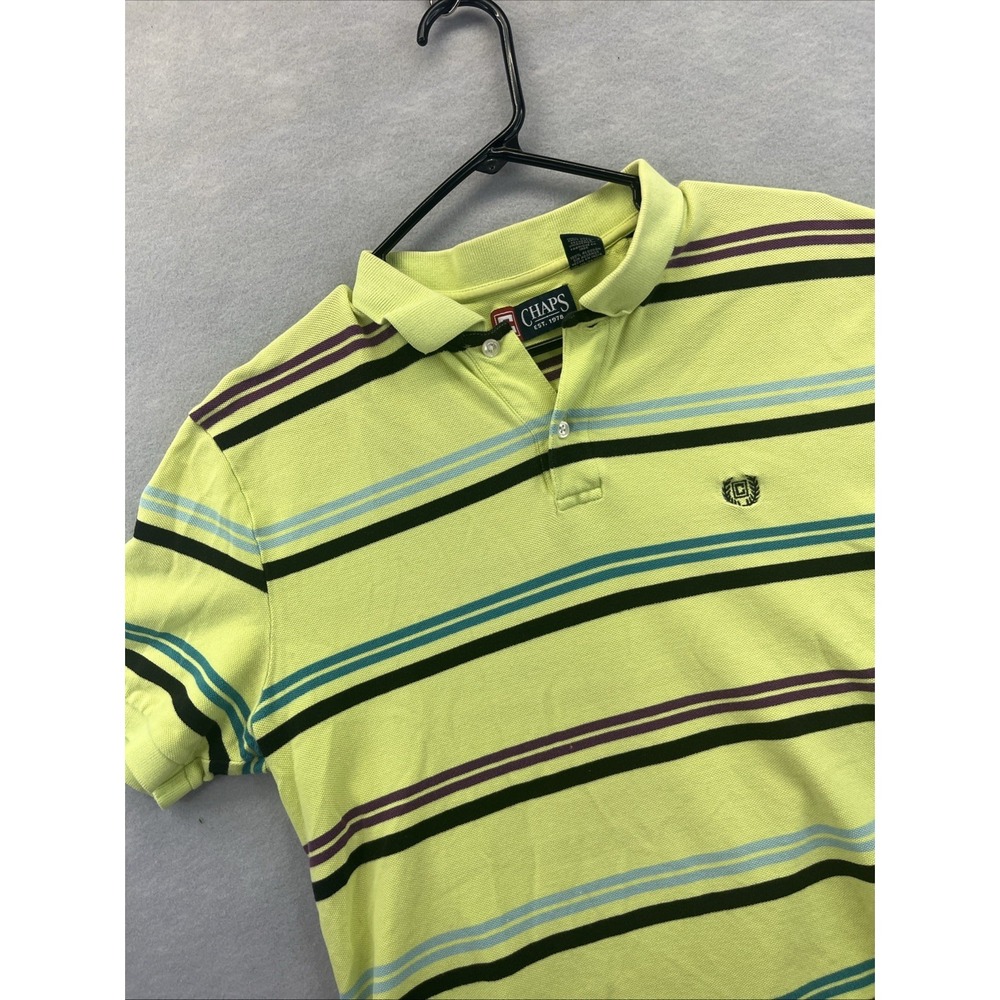 Chaps Men's Xl Easy Care Shirt Short Sleeve Button Front Blue Green Plaid